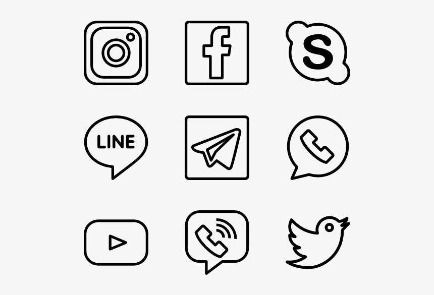 Social Media Logo Drawings, HD Png Download