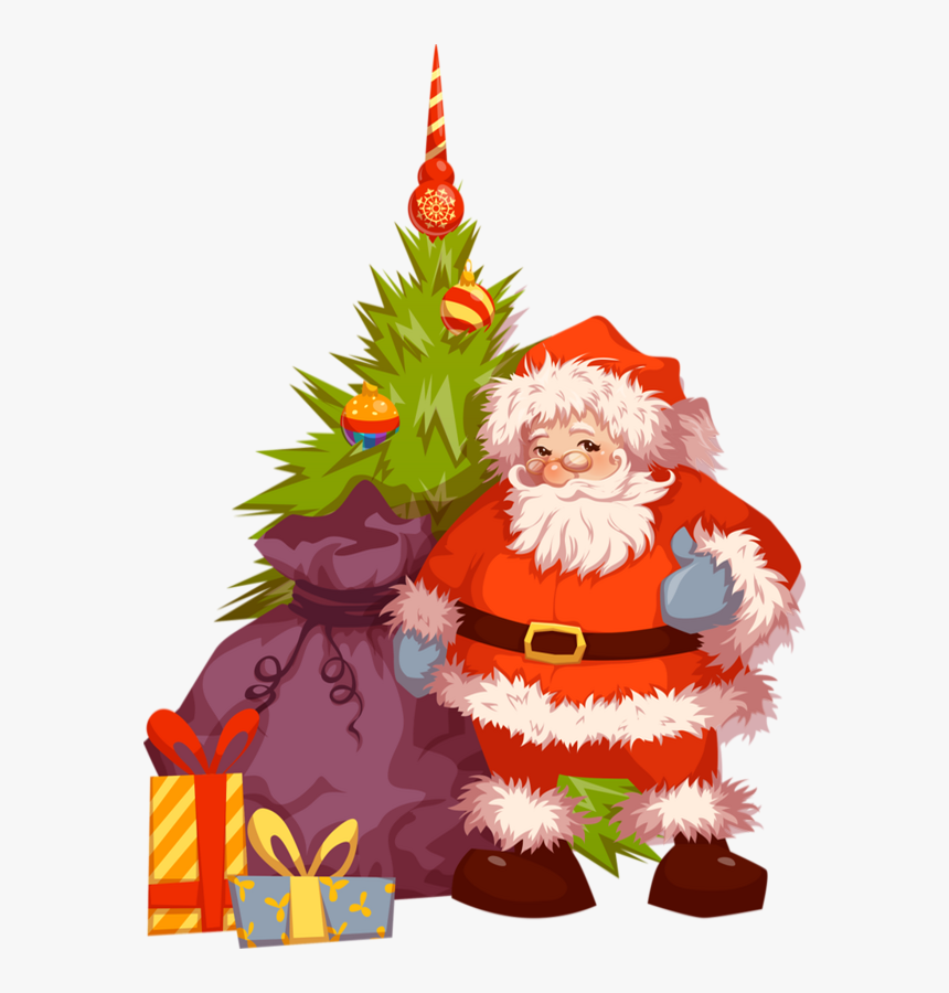Père Noël, Sapin, Cadeaux - Christmas Santa Claus, HD Png Download