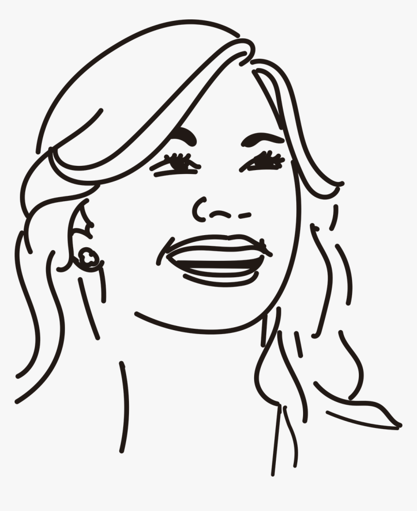 Smile Women Pretty Free Photo - Line Art, HD Png Download