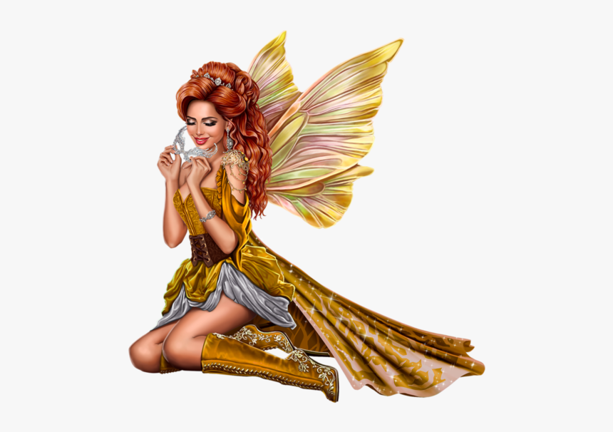 #woman #fairy #girl #femme #female #wings #fantasy - Woman, HD Png Download