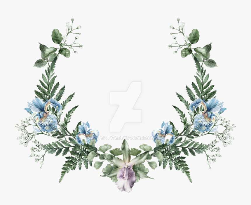 Leaf Wreath Png - Watercolor Leaves Floral Png, Transparent Png