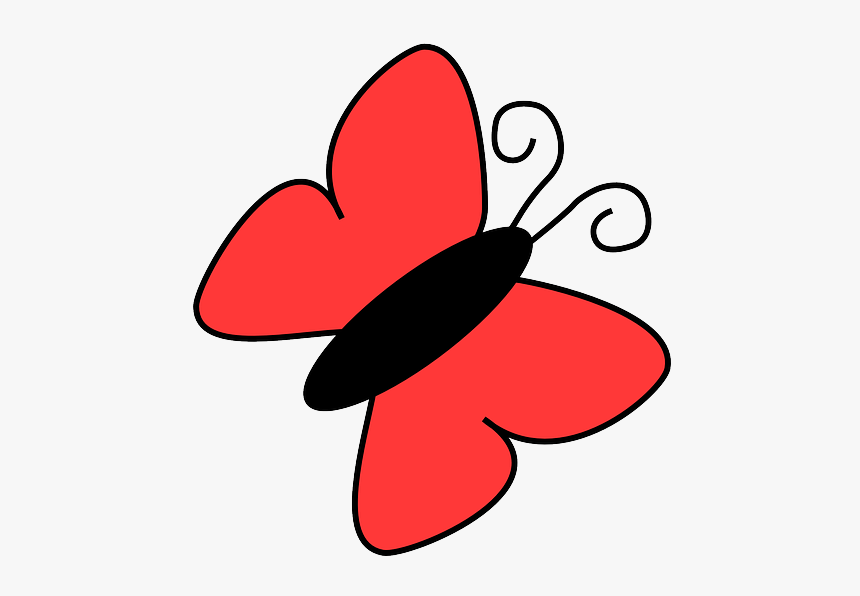 Red Butterfly Clipart, HD Png Download