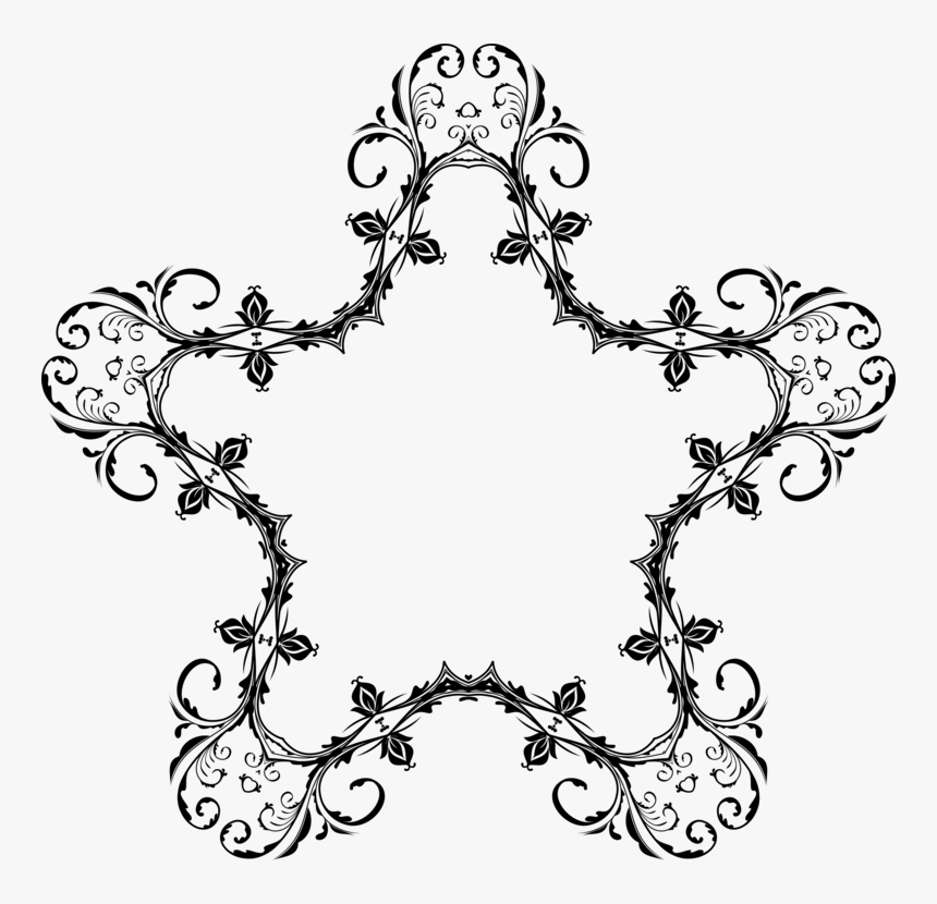 Symmetry,monochrome Photography,plant - Vintage Borders, HD Png Download