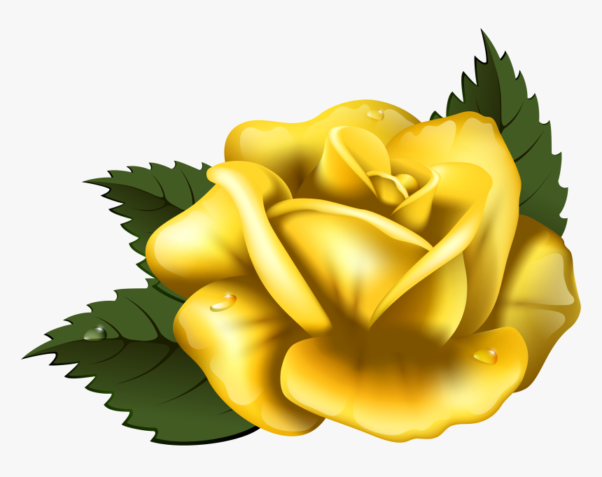 Large Yellow Rose Transparent Png Clip Art Image - Clip Art Yellow Rose Png, Png Download