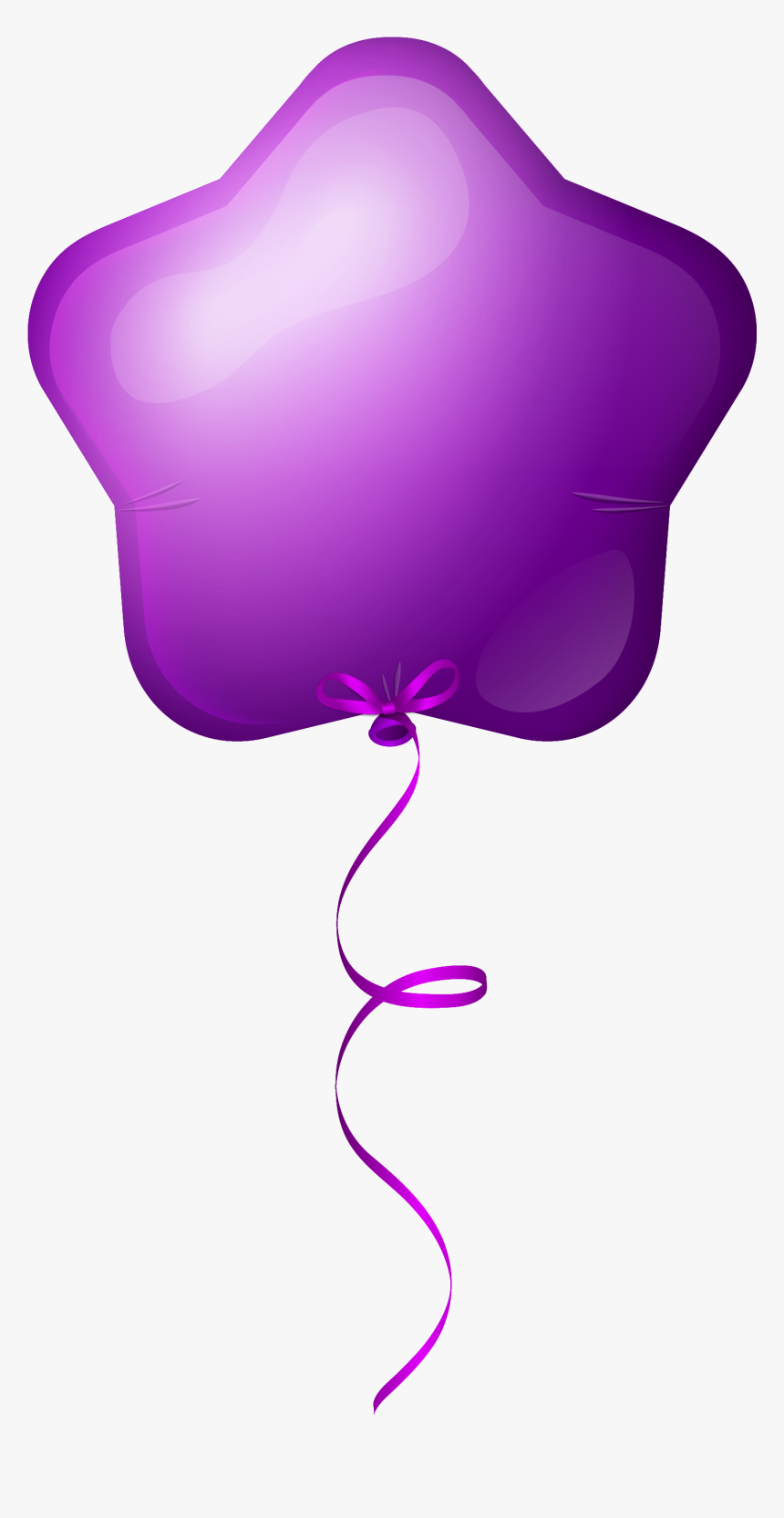 Purple Star Balloon Png Clipart Image - Birthday Single Balloon Png, Transparent Png