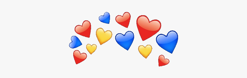 #heartcrown #heartcrowns #blue #red #yellow #redaesthetic - Heart, HD Png Download