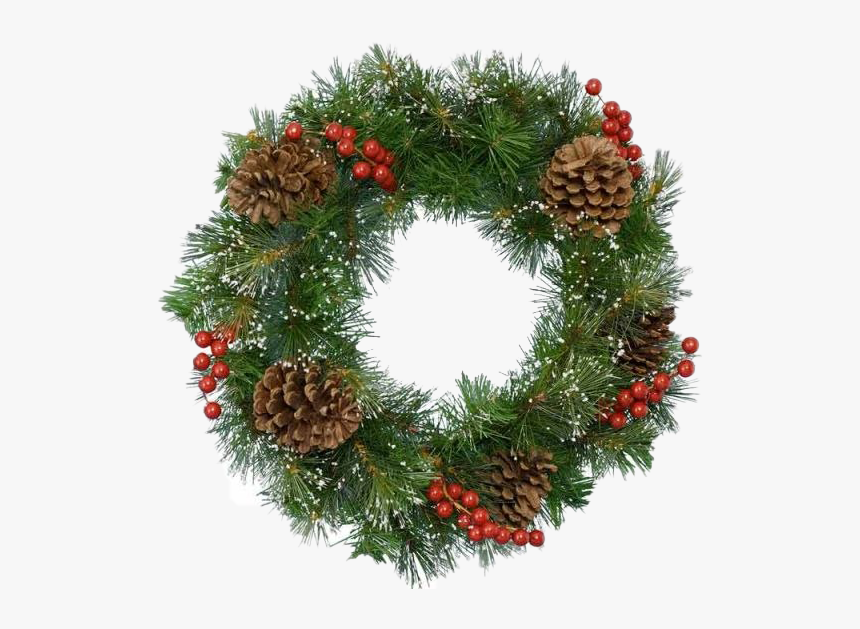 Christmas Wreath Png Transparent - Christmas Wreaths Decorated With Pine Cones, Png Download