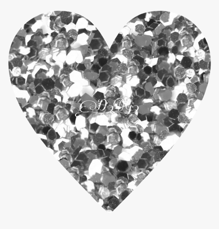 #silverheart #glitterheart #heart #silver #glitter - Heart, HD Png Download