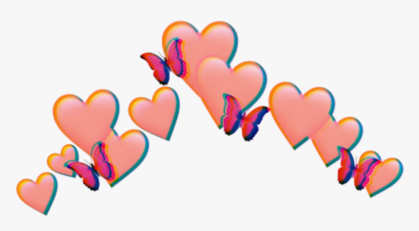 #love #kalp #glitch #red #spiral #aesthetic #crown - Heart Emoji Crown Transparent, HD Png Download