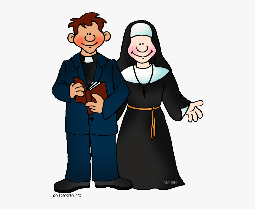 Priest And Nun Clipart, HD Png Download