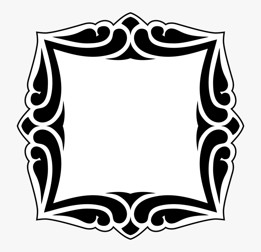 Decorative Borders Picture Frames Decorative Arts Ornament - Decorativos Blanco Y Negro, HD Png Download