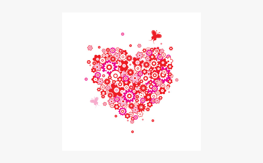 Heart With Flowers Vector, HD Png Download
