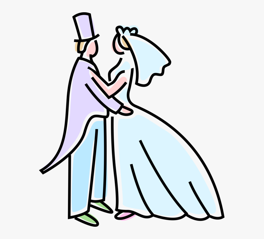 Day Bride And Embrace Vector Image Illustration Clipart, HD Png Download