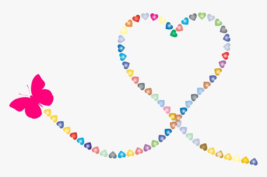 Clip Art Unicorns And Hearts Trail Clipart - Clip Art Butterflies Hearts, HD Png Download