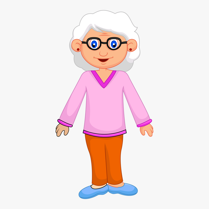 White Hair Grandma Clipart, HD Png Download