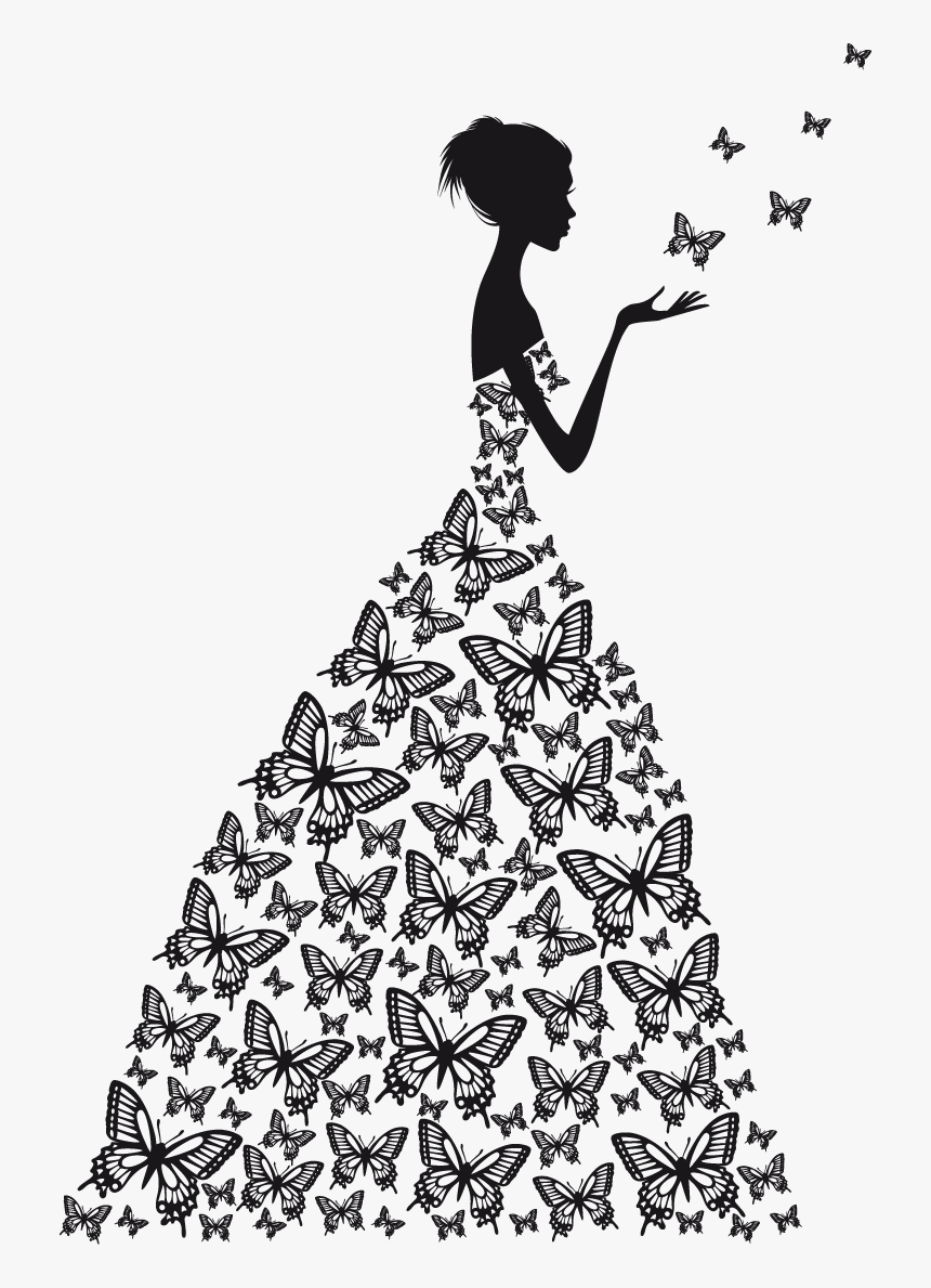 Royalty-free Stock Photography Clip Art - Butterfly Woman Silhouette, HD Png Download