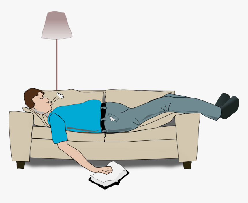 Transparent Nap Clipart - Sleeping On Small Couch, HD Png Download