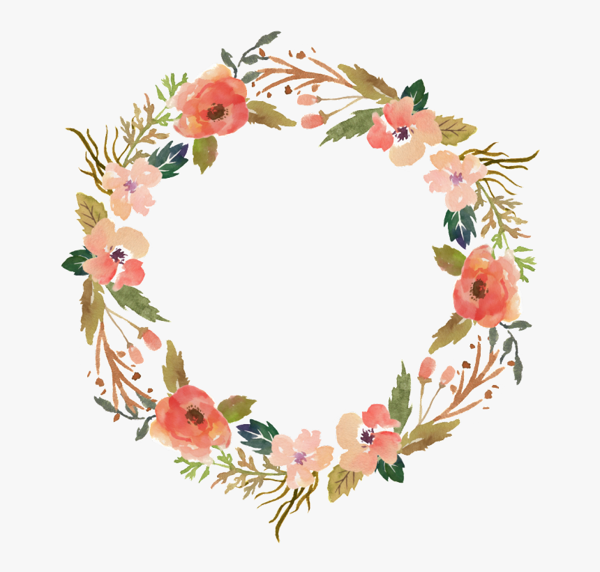 Flower Wreath Hand Painted Watercolor Transparent Ornamental - Dolce Far Niente In Hand Lettering, HD Png Download