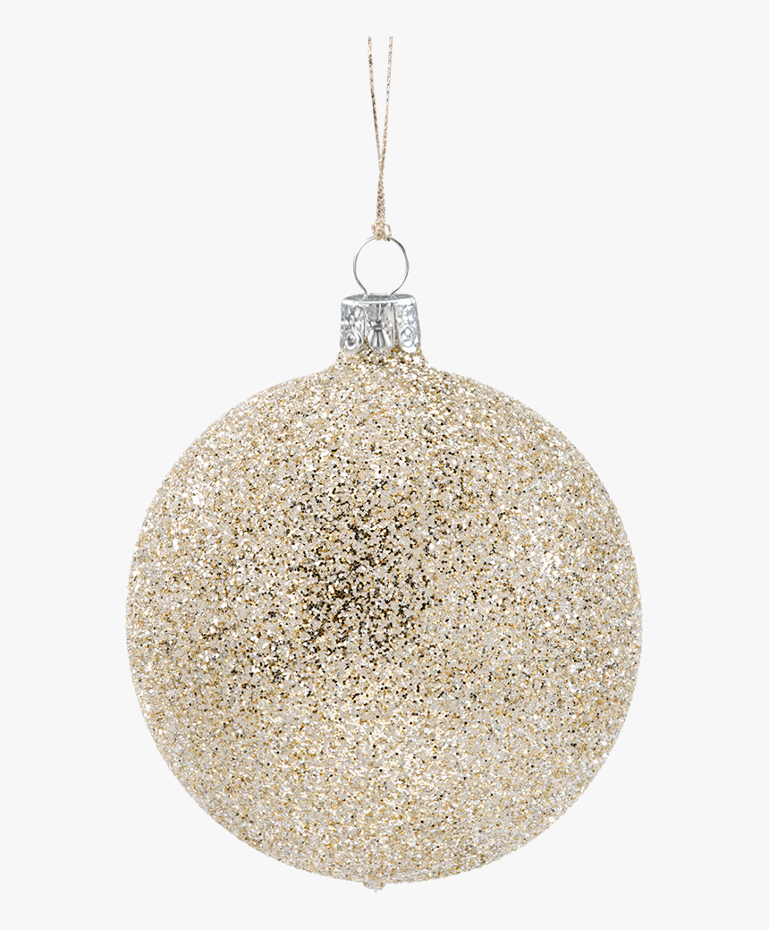 Glass Bauble Gold With Glitter, 8cm - Christmas Ornament, HD Png Download