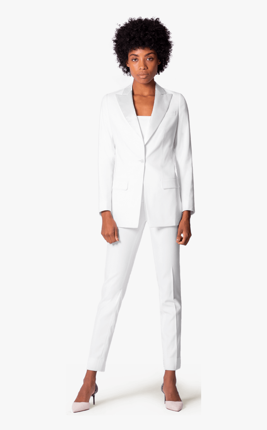 White Wool Tuxedo With Wide White Lapels- - White Suits, HD Png Download