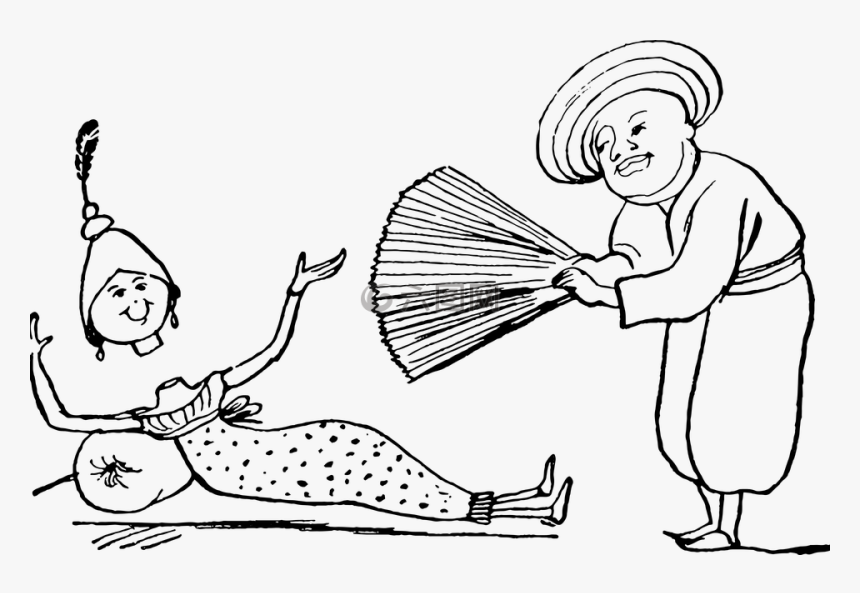 爱德华李尔,素描,酿酒 - Person Fanning Someone, HD Png Download