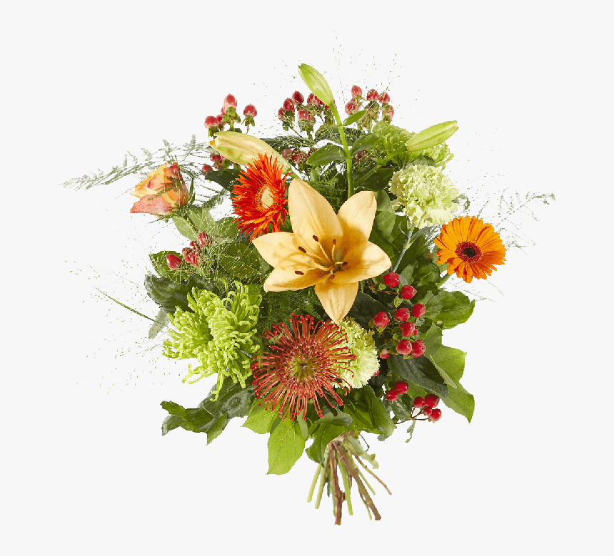 Mixed Orange Flowers Bouquet - Bloemen 55 Jaar Getrouwd, HD Png Download
