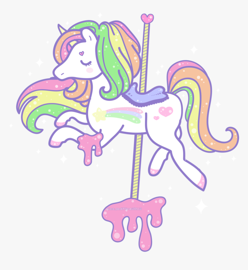 Unicorn With A Crown Clipart Jpg Library Stock Melty - Carousel Kawaii, HD Png Download