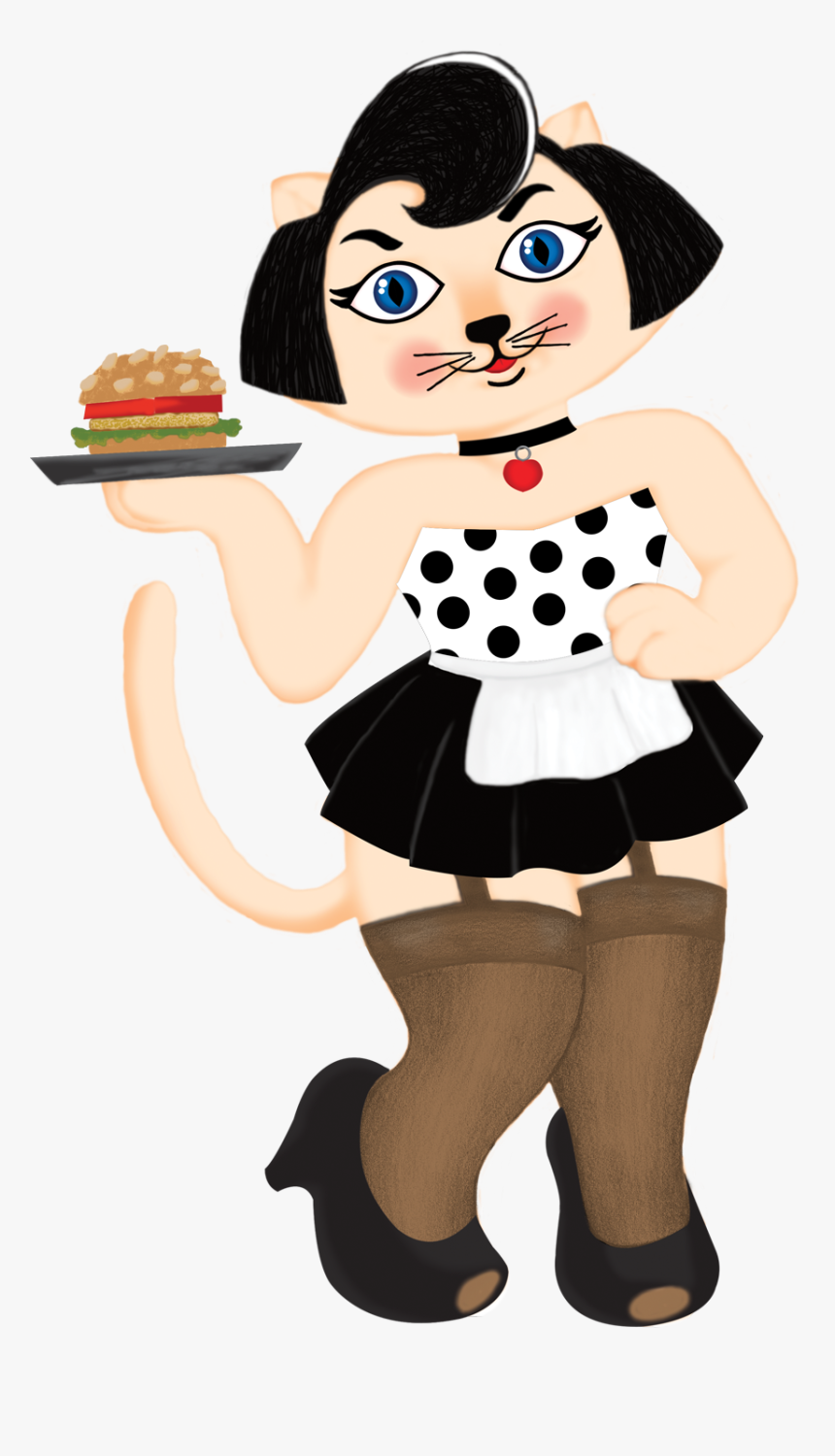 Pin Up Cat Cmyk - Cartoon, HD Png Download