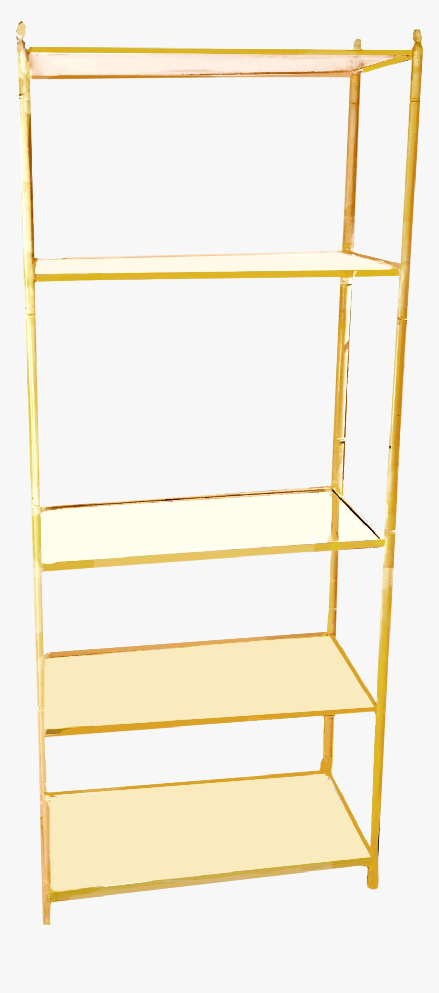 Jansen Style Yellow Painted Metal Framed 5-tier Etagere - Shelf, HD Png Download