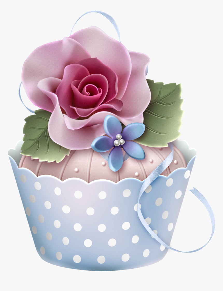Cupcake Clip Art Flower - Flower Cupcake Clipart, HD Png Download
