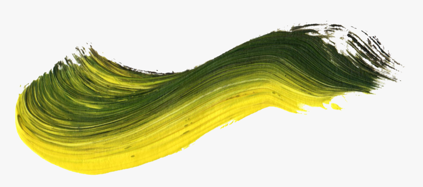 Yellow And Green Brush Stroke Png, Transparent Png
