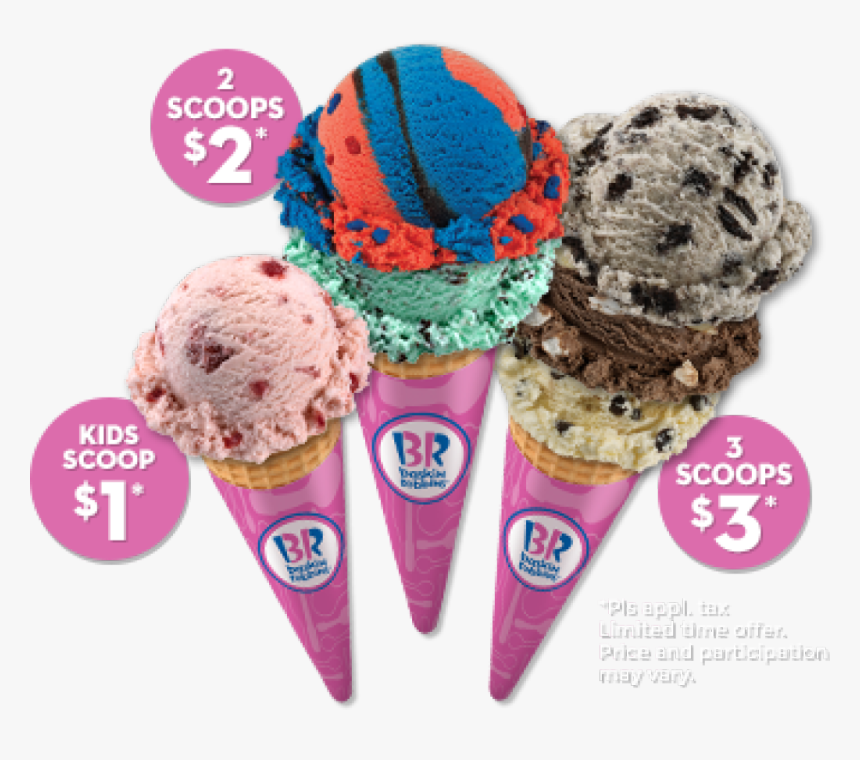 Who Can Say No To $1 Ice Cream 
 Class Img Responsive - 3 Scoop Ice Cream Baskin Robbins, HD Png Download