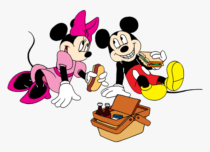 Mickey And Minnie On A Picnic By Lionkingrulez On Clipart - Mickey And Minnie Picnic, HD Png Download