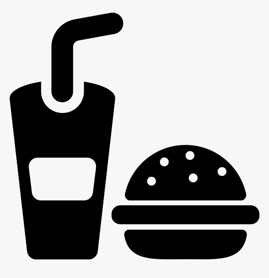 Fast Food Burger And Drink - Hamburger, HD Png Download