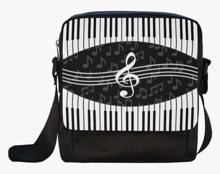 Stylish Music Piano Keys And Treble Clef Crossbody - Piano Png Round, Transparent Png