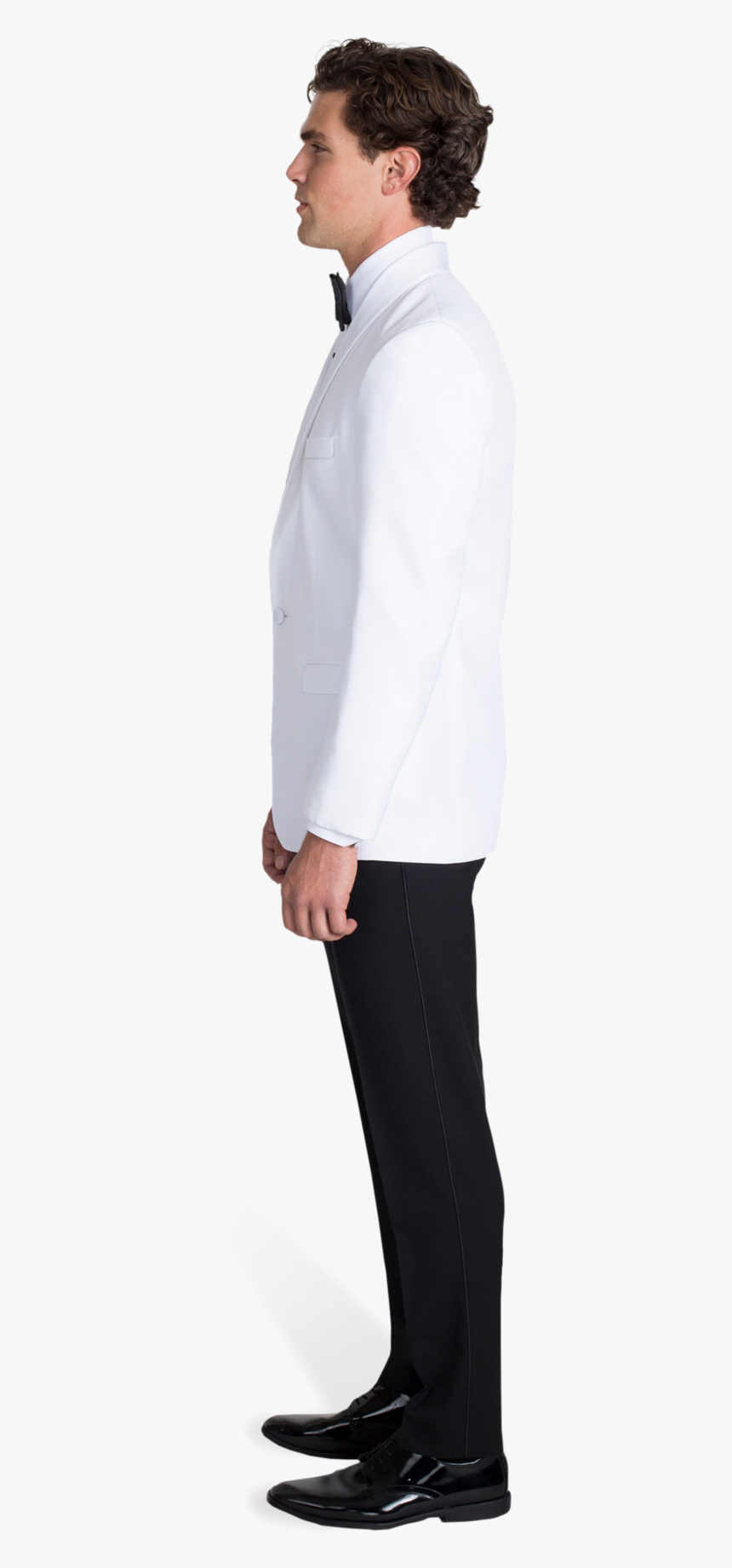 Mens White Tuxedo Jacket Slim Fit Tuxedo From The Side, HD Png