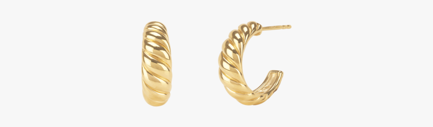 Croissant Gold Hoop Earrings, HD Png Download
