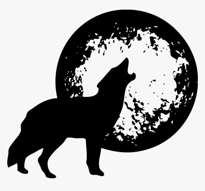 Transparent Wolf And Moon Clipart - Wolf And Moon Clipart, HD Png Download