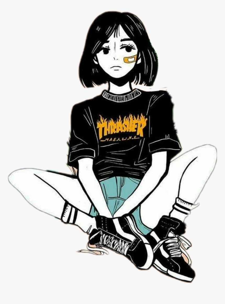 Lo Fi Art Girl Hd Png Download Transparent Png Image Pngitem