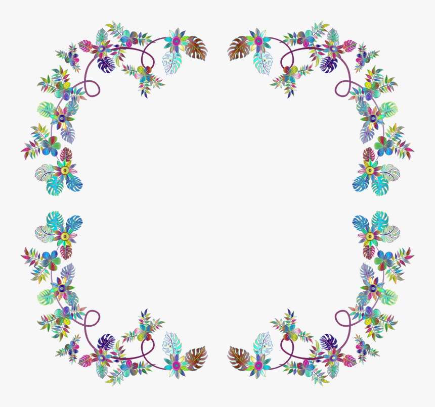 Flower Decoration By Fractalbee Prismatic Frame - Picture Frame, HD Png Download