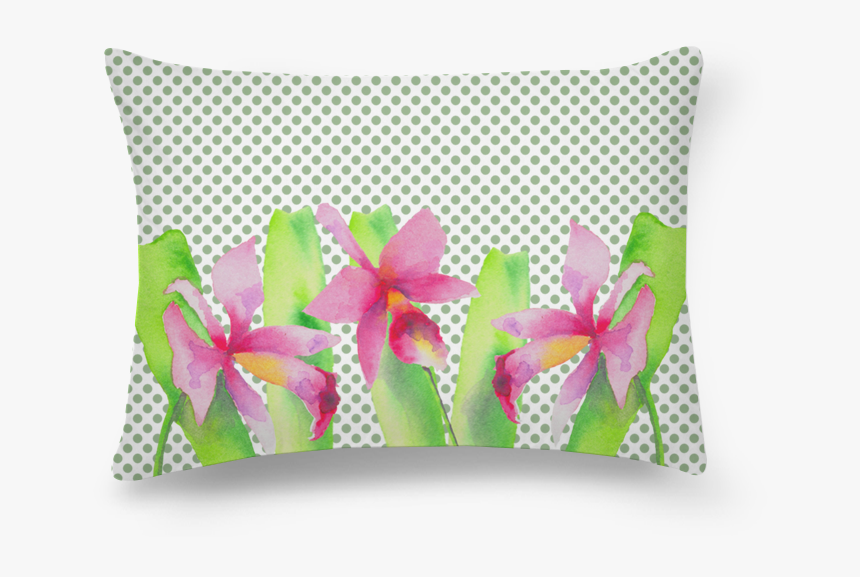 Almofada Retangular Orquídeas Em Aquarela De Marcela - Cushion, HD Png Download