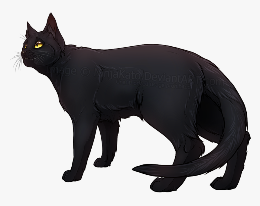 Cat Transparent Deviantart - Digital Black Cat Transparent, HD Png Download