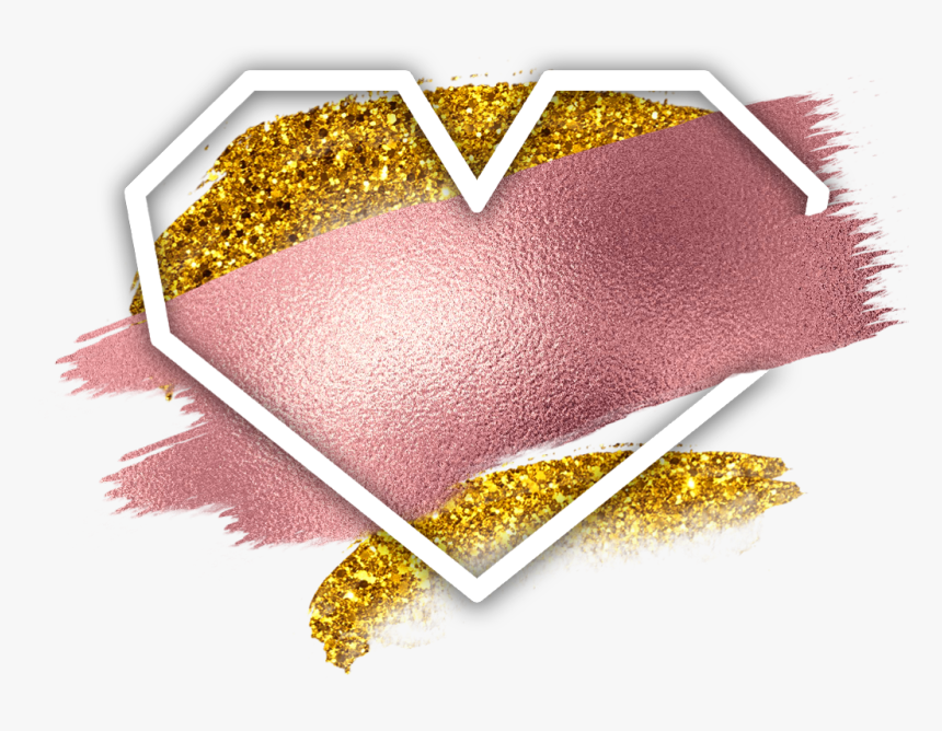#love #heart #rosegold #gold #brush #glitter #geometric - Portable Network Graphics, HD Png Download