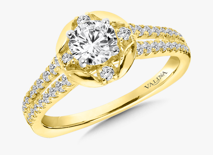 Valina Diamond Engagement Ring Mounting In 14k Yellow - Engagement Ring, HD Png Download