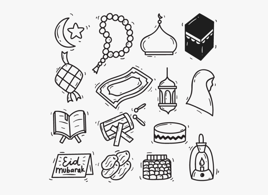 Clip Art Freeuse Library Modern Eid Mubarak Icon - Islamic Doodle Png, Transparent Png