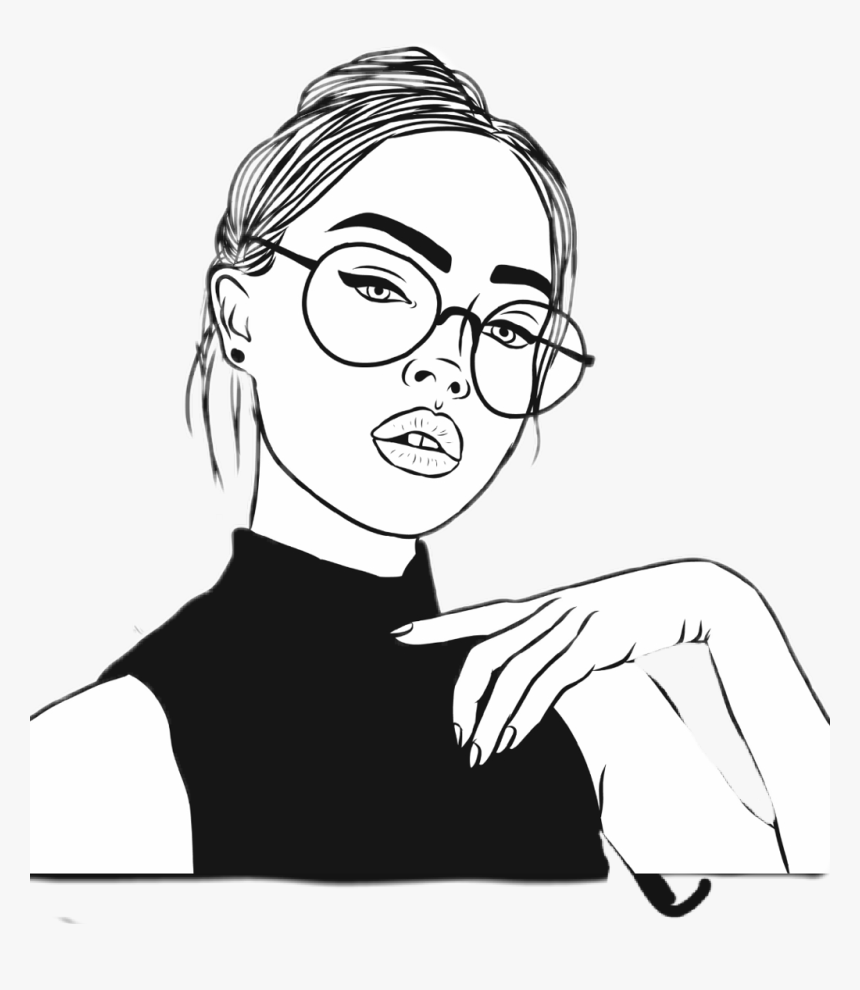 #colormehappy #girl #girlpower #girly #girls #girlsjustwannahavefun - Drawing Outline Of A Girl, HD Png Download
