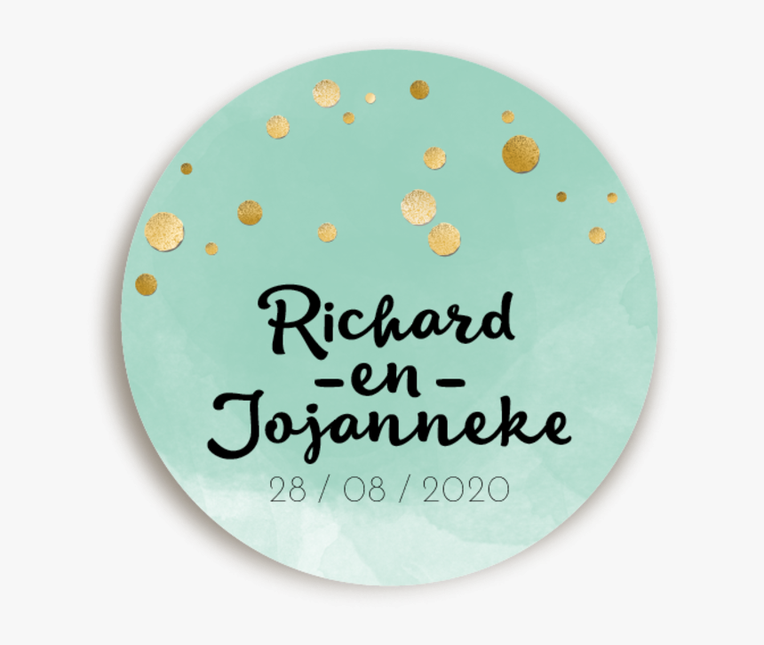 Sluitsticker Watercolor Mint Confetti Voor, HD Png Download