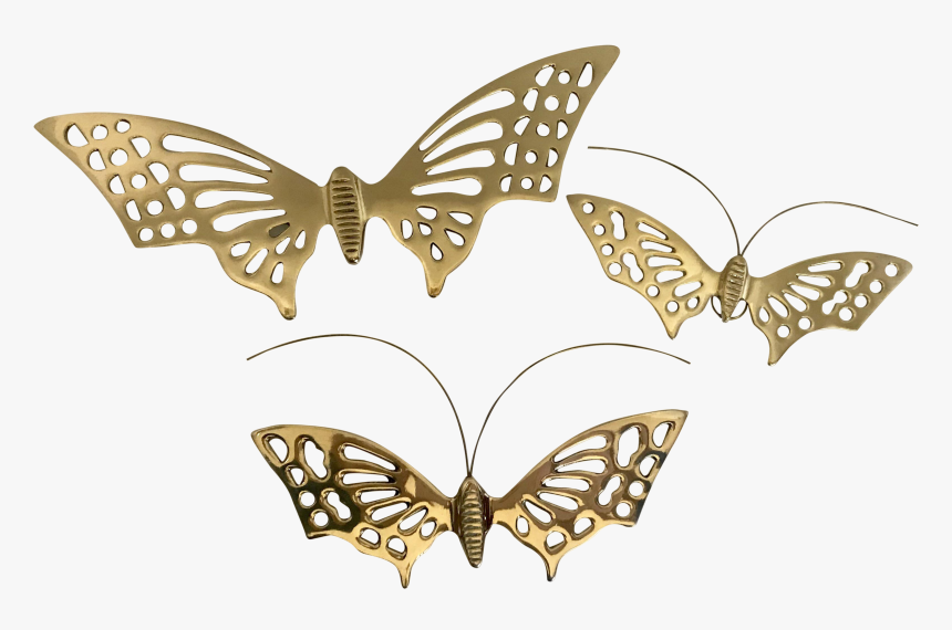 Boho Chic Brass Butterfly Wall Sculptures - Papilio Machaon, HD Png Download