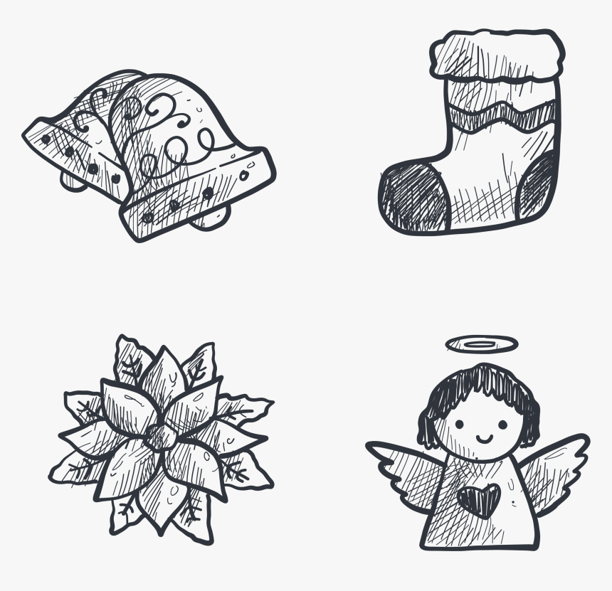 聖誕 襪 素描, HD Png Download