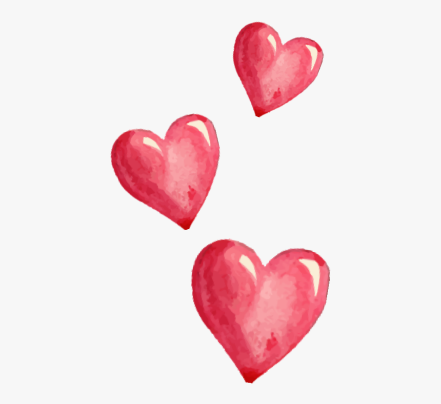 #coração #heart #freetoedit #remix #emogi #vermelho - Red Watercolor Hearts Png, Transparent Png